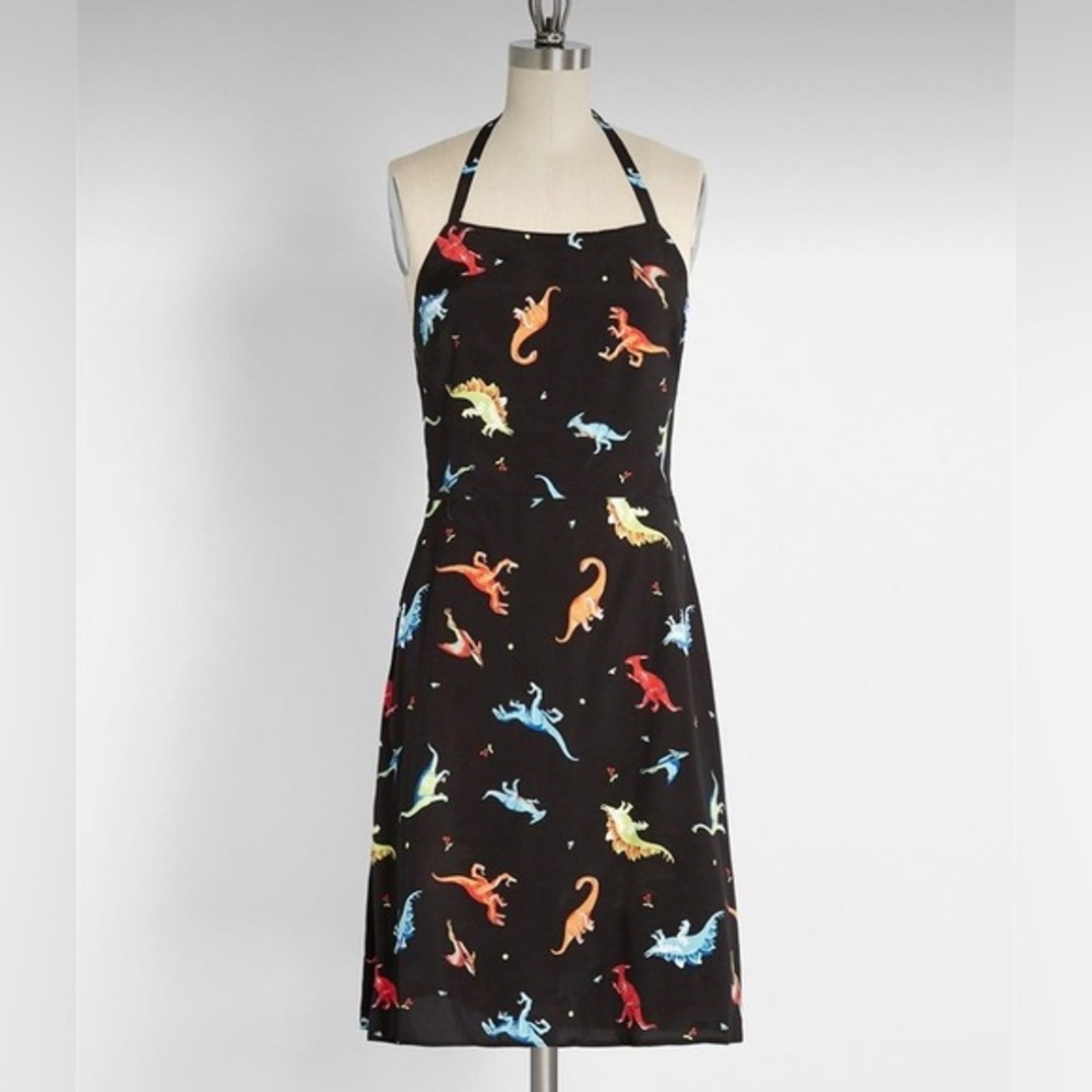 ModCloth Sunlit Salutations Halter Dinosaur Print Dress NWT Size - M